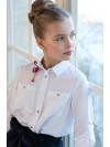 Блузка Charmy арт 4061-10ф белый/фламинго