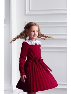 Бордовое платье для девочки Фантазеры 593-16