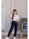 Школьные брюки для девочки Розовый Какаду арт 22509 цвет синий