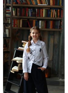 JerseyLab блуза для девочки арт 11207 белый