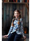 JerseyLab базовая рубашка для девочки арт 11401 принт Медведи на синем