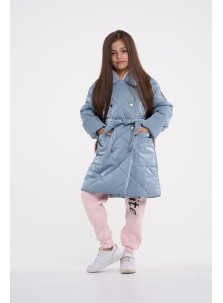 Пальто для девочки марки PTiTiT арт РТ-107 цвет голубой 