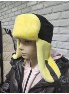 Зимняя шапка-ушанка Тиффани цвет желтый