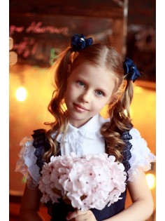 Школьная блуза для девочки марки Розовый какаду арт.163627  цвет белый